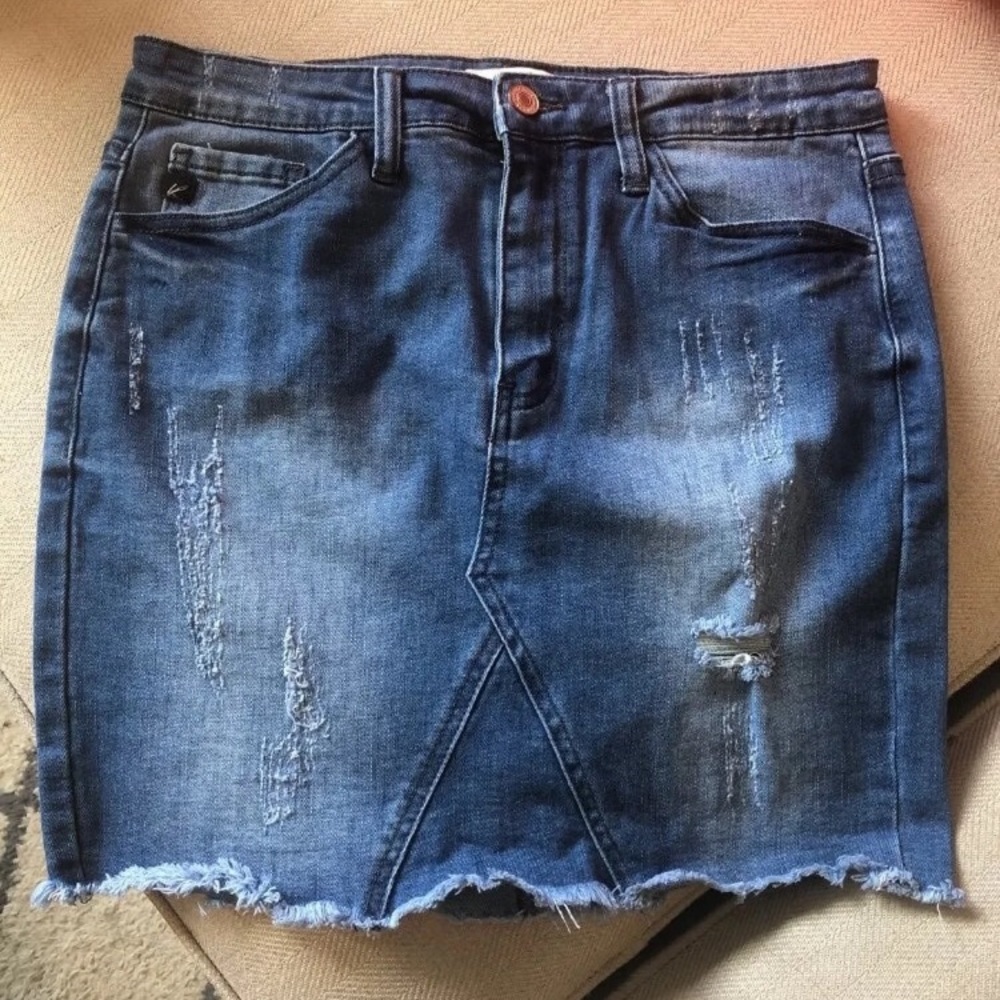 Denim skirt medium blue wash